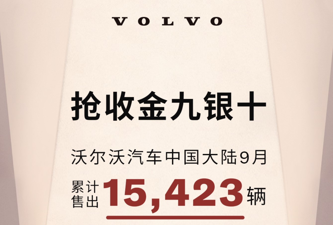 沃尔沃汽车11月全球销量微增5%，电气化车型销量大增40%